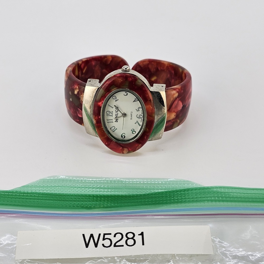 Women's Analog Cuff Watch 42MM White Dial Multicolor Cuff Bands 5" NEW Battery - Picture 10 of 10
